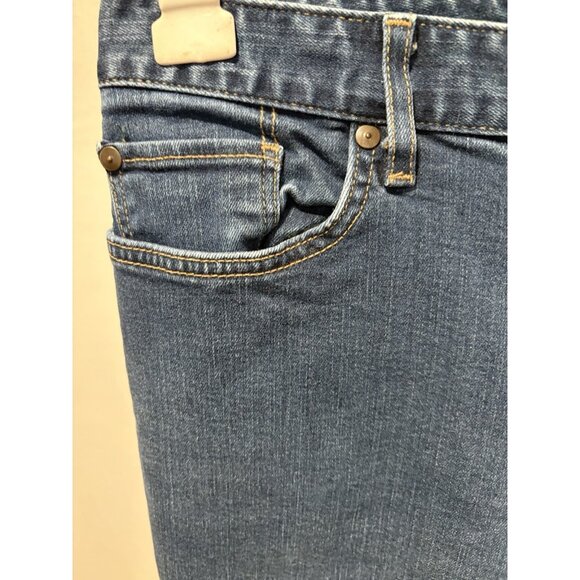 Eddie Bauer Jeans Women 12L 32X32 Denim Stretch Low Rise Straight Cut - Picture 3 of 9